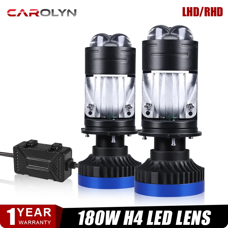 2023New H4 lens car LED laser large bulb modified with integrated far and near lights, super bright and strong dual light matrix