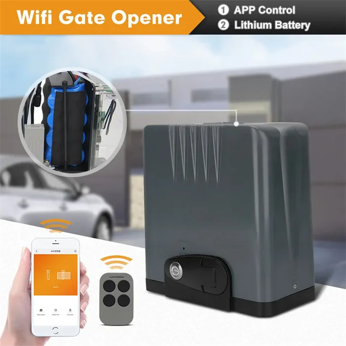 800Kg Built-in Battery Automatic Sliding Solar Gate Opener