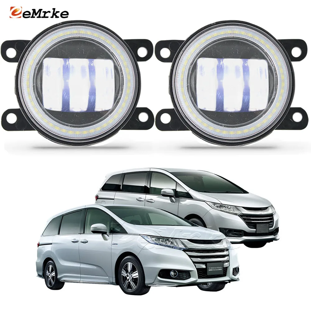 

Led Angel Eye DRL for Honda Odyssey 2014 2015 2016 2017 2018 Fog Lights Lamp White+Yellow Color Lens Daytime Running Light 12V