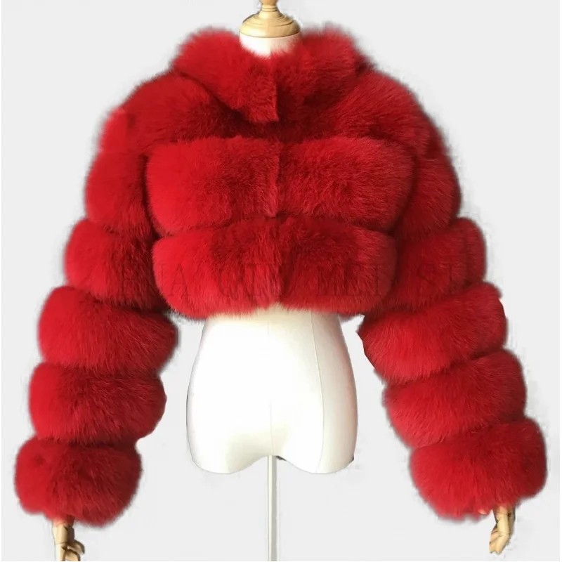 2025Year European and American Fur Coat Women's Fur Versatile Stand Collar Zipper Short Long Sleeve Coat In Stock