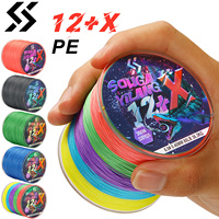 Sougayilang X12 100m 300m Braided Line 5 Color 25-80LB Multifilament Carp Fishing Wire Japanese PE Braided Line Accessorie Pesca