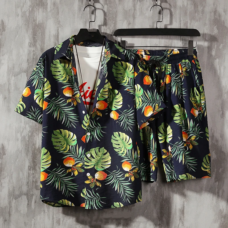 Summer Beach Flower 3D Print Men Shirt Sets Fashion Short Sleeve Shirt Oversized Beach Shorts Streetwear Hawaiian Suits Clothes