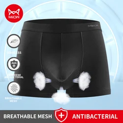 MIIOW 3pcs Exquisite Men Underwear Soft Combed Long Staple Cotton Man Boxer Underpants Breathable Mesh Crotch Man Bxoers Shorts