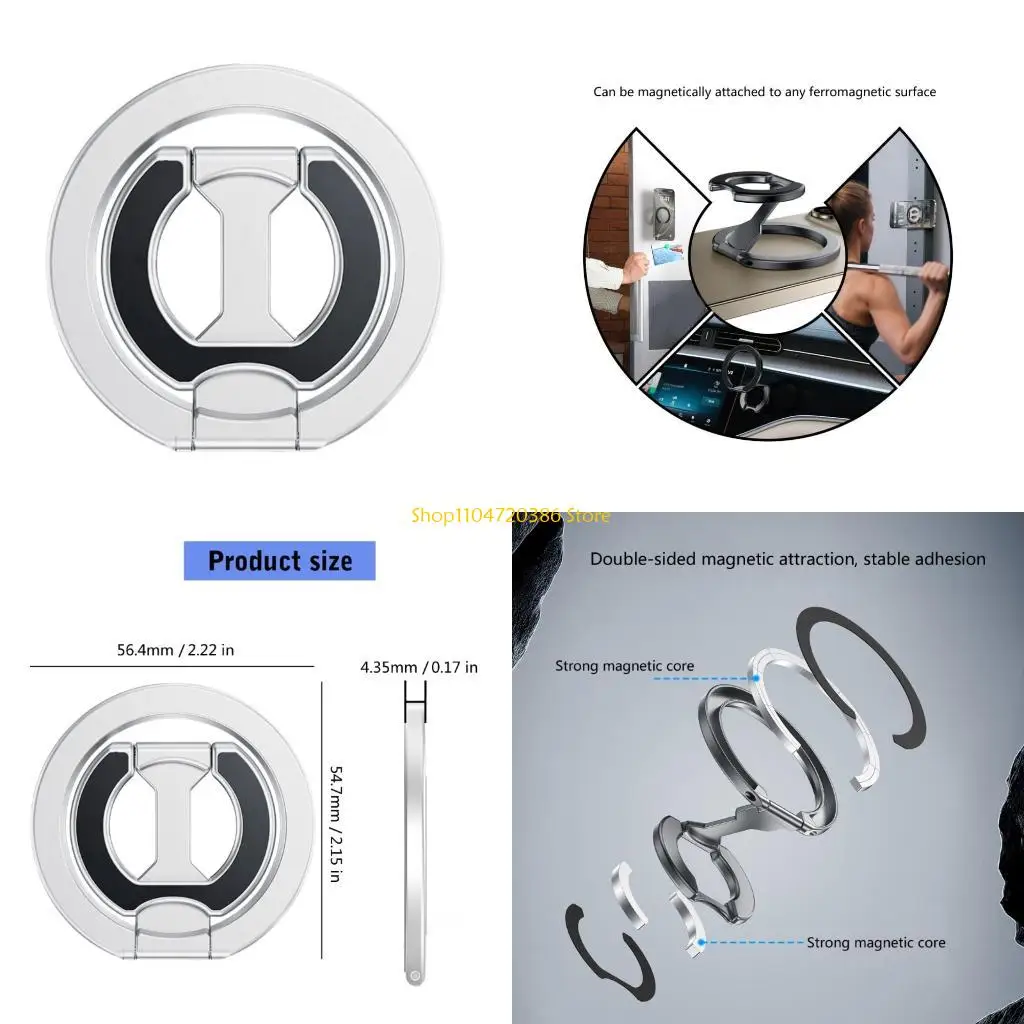 

K0EA Складной двойной держатель для телефона с магнитной фиксацией и вращением на 360 градусов для правильного угла обзора