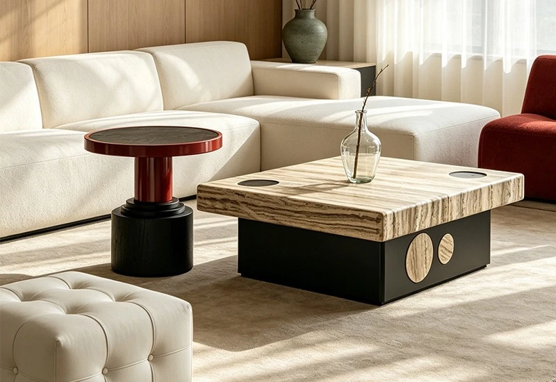 Italian minimalist square coffee table designer high-end modern simple tea table