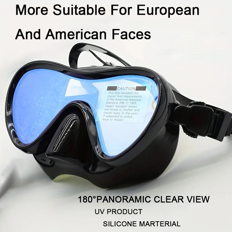 Professional Snorkeling Face Mask Tempered Glass Waterproof And Anti Fog Adult Snorkeling Lungs Multifunctional Diving Goggles