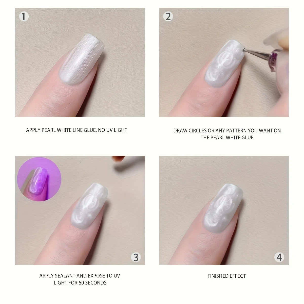 1 peça a nova cola de cetim com fio de madrepérola é popular cola de fototerapia de manicure com brilho fino e textura branca perolada