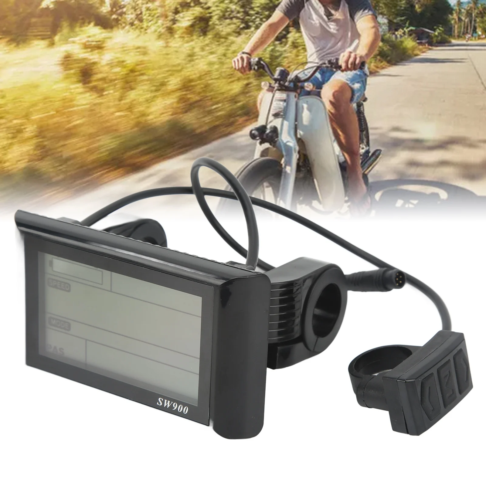 SW900 LCD Display Electric Bike  LCD Display Electric Scooter SW900 LCD Display Meter with Waterproof Connector