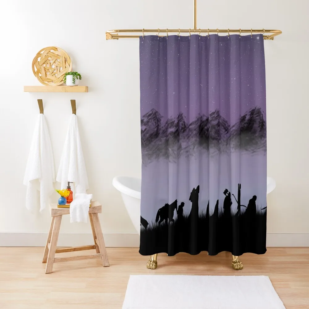 

The fellowship of the ring Shower Curtain Waterproof Bathroom Shower Bathroom Deco Anti-Mold Waterproof Shower Bathtub Curtain