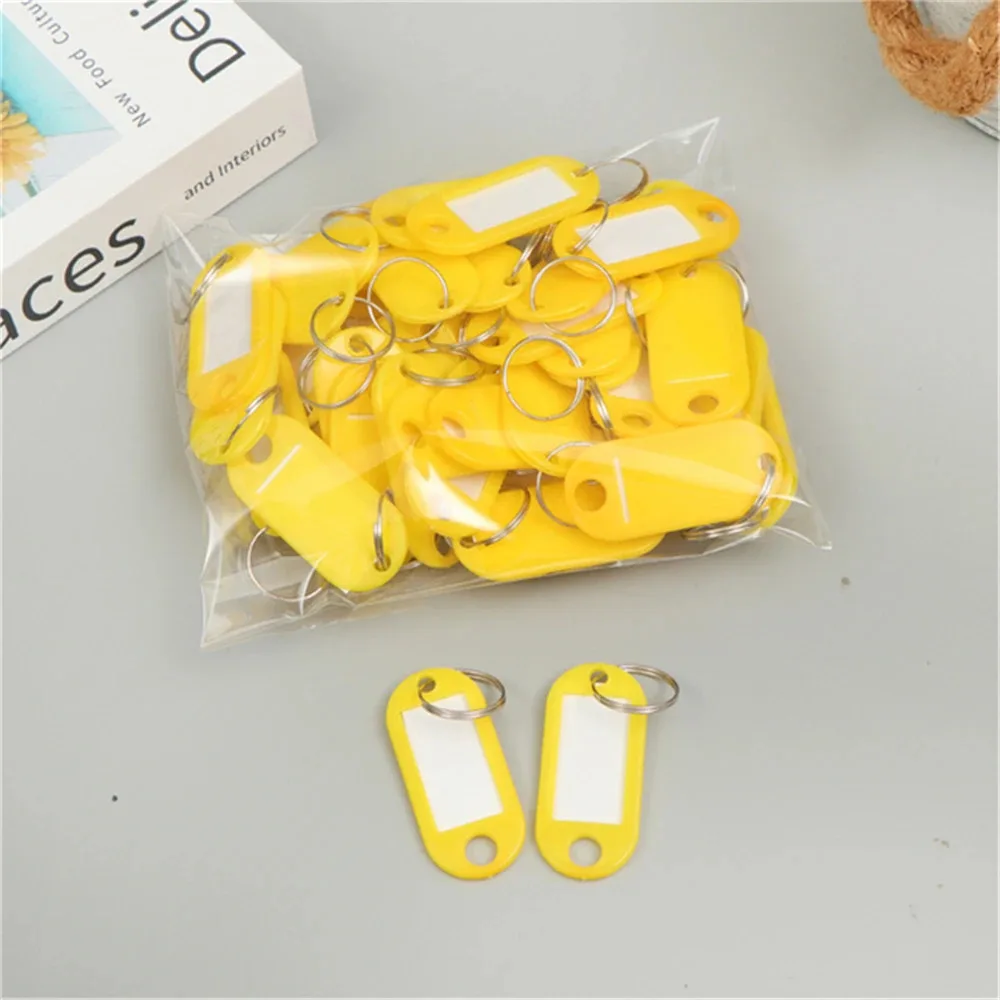 10/20/40 Stuks Kleurrijke Plastic Sleutelhanger Key Tags Label Genummerde Naam Bagagelabel Id Label Naamplaatjes met Split Ring