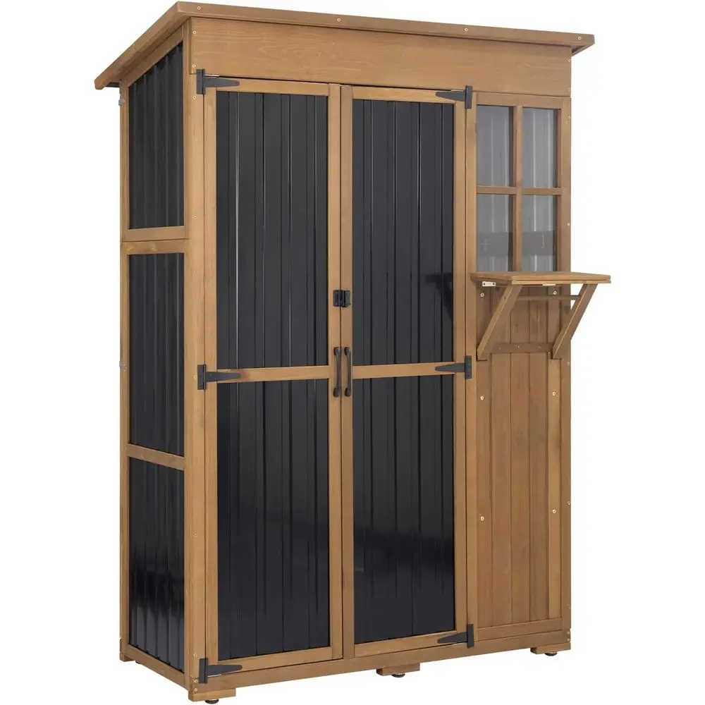 

Устойчивый к атмосферным воздействиям высокий уличный шкаф для хранения с полками для патио, сада и аксессуаров для бассейна (70,5 x 51)