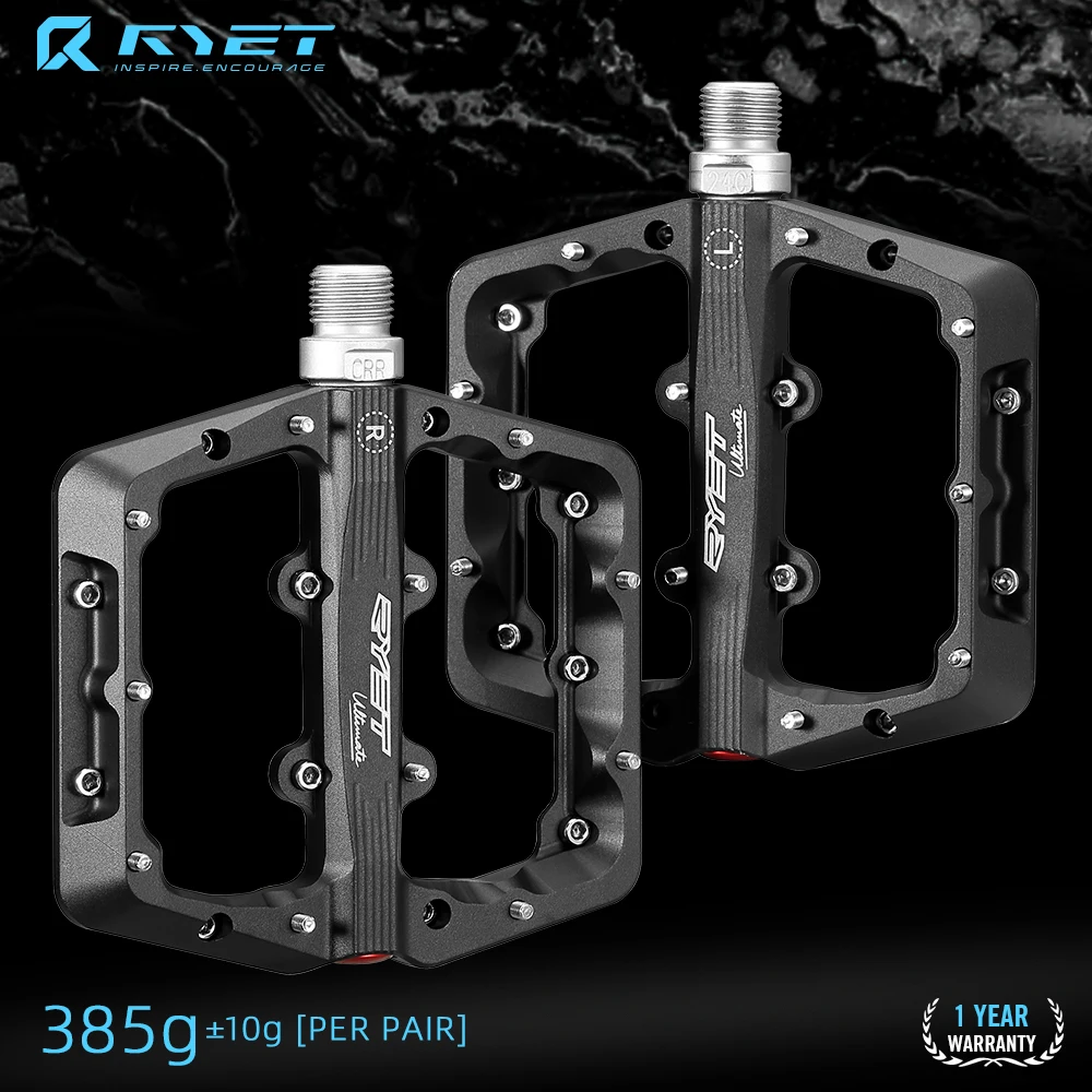

RYET Aluminum MTB Pedals Ultralight Sealed Bearing Non Slip Flat Bike Pedals for Mountain Cycling Durable Racing Accessories