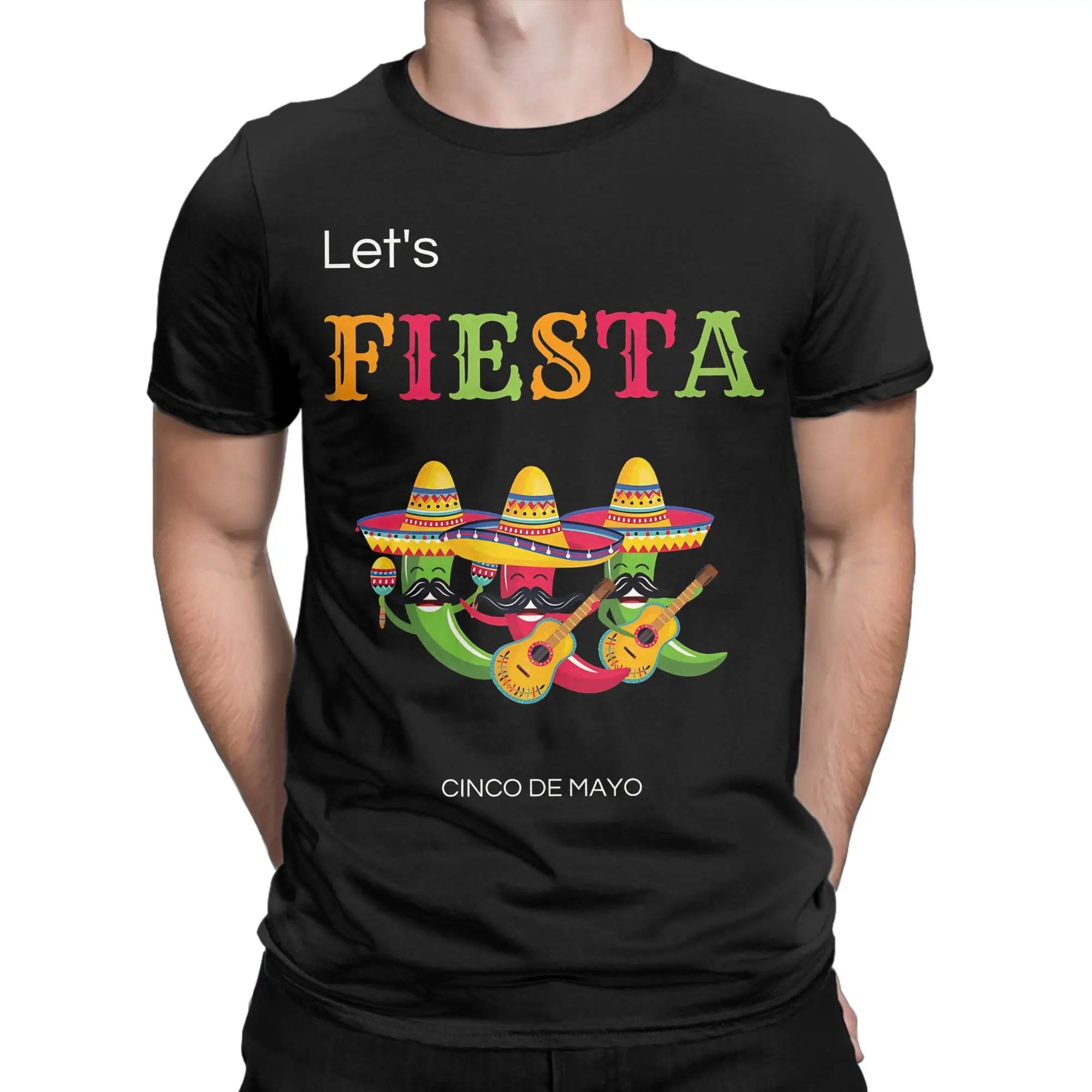 Streetwear T-Shirt Beach Let's Shift Party Fiesta T Shirts Mexican Amigo Cinco De Mayo Cotton Tshirt for Men's Short Sleeve Tops