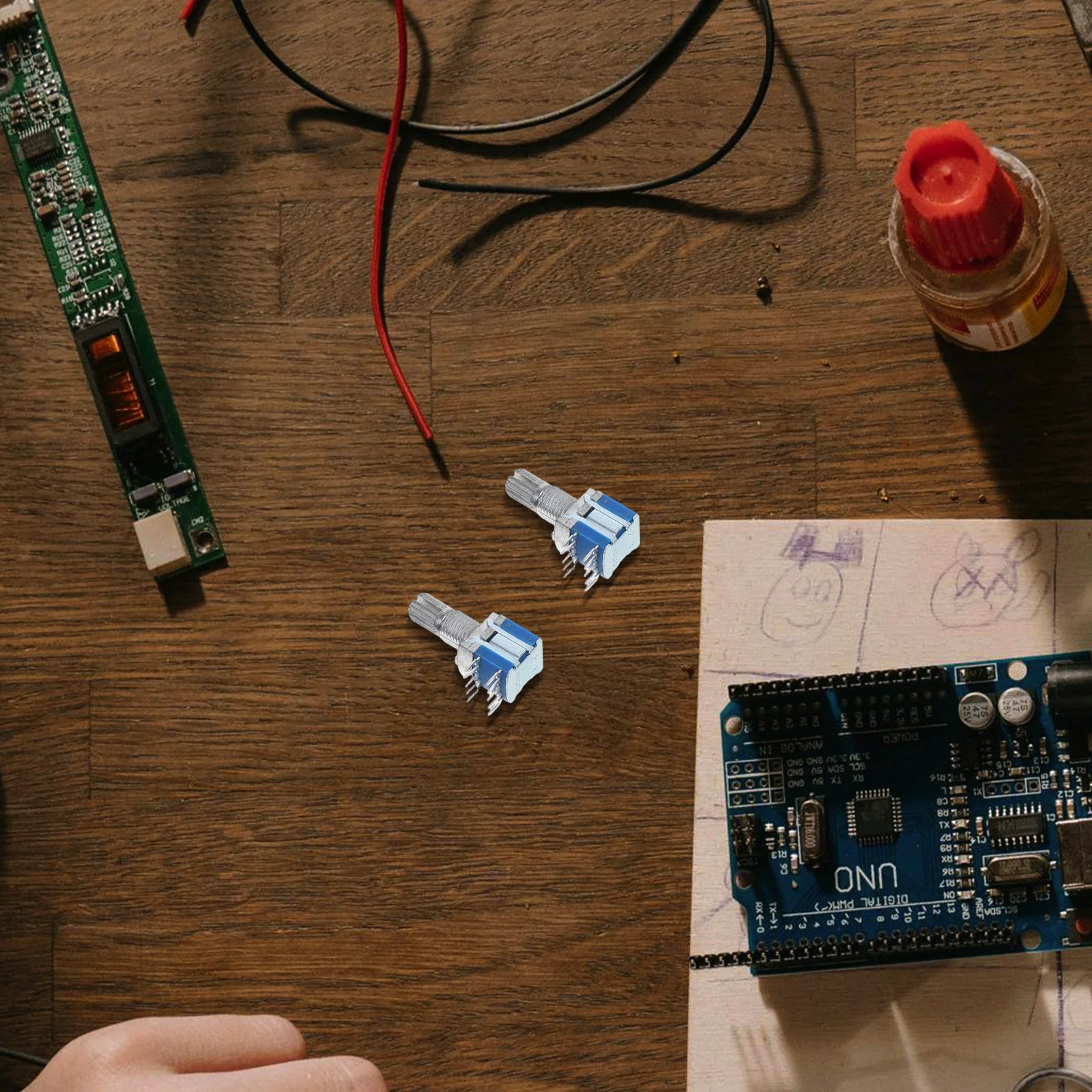 

5Pcs Multi-Position Rotary Switch Metal Encoder Precise Control Miniature Digital Potentiometer Replacement Metal Encoder Part