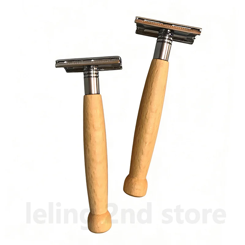 1Pcs Men's Wood Safety Razor Sharpness Shaver Classic Styling Quick Replacement Blade Safe Shaving Beard
