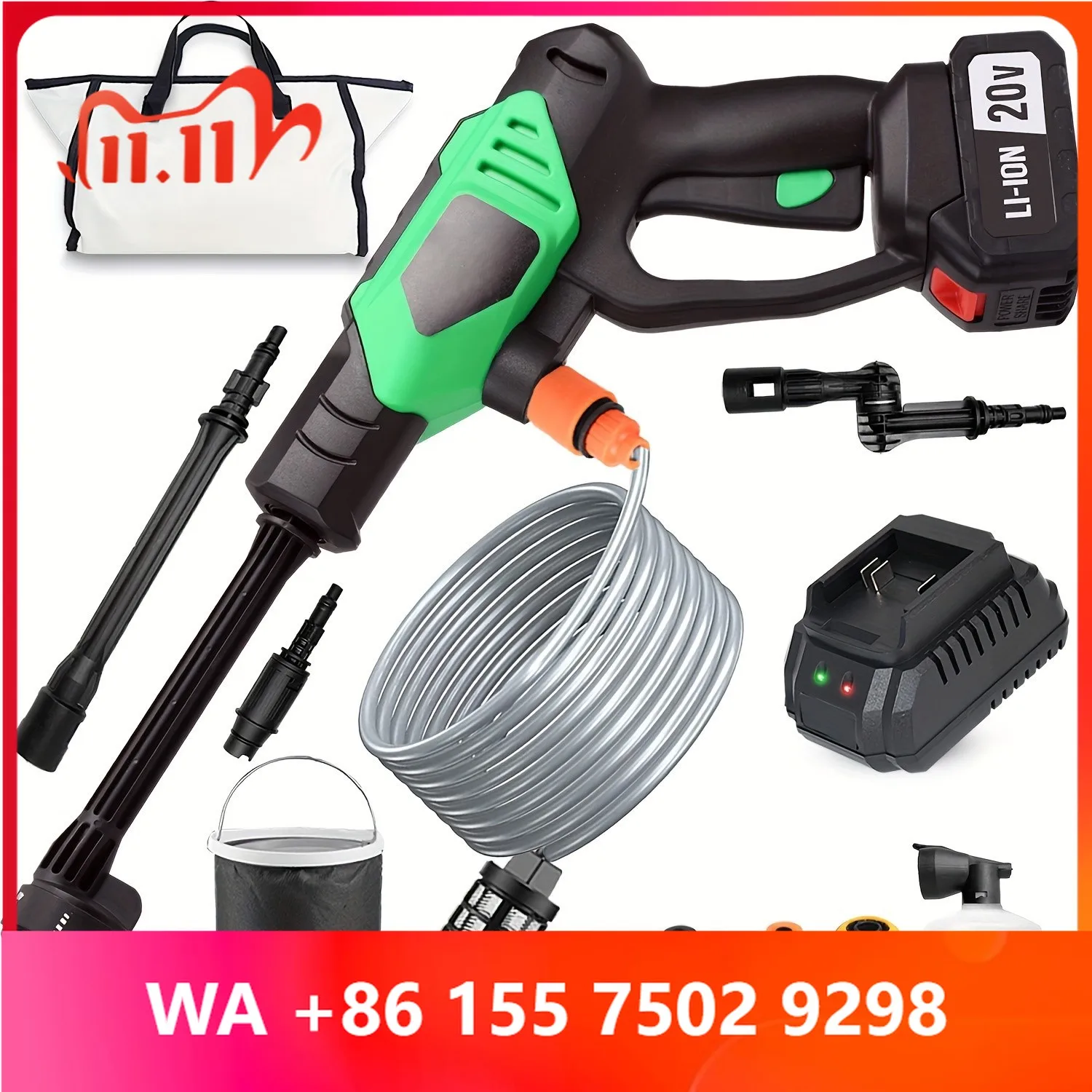 Por 20 Handy Plastic Pressure Washer for Car Washing Local US Warehouse