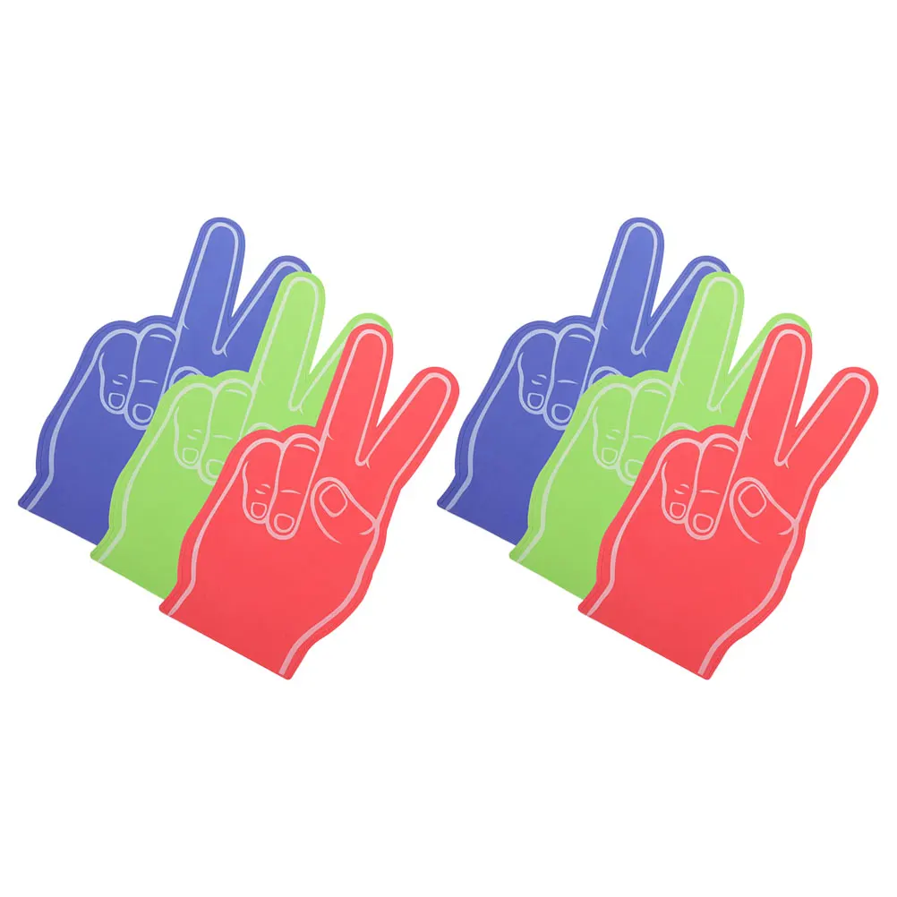 6 szt. Piankowe palce Eva, rekwizyty do kibicowania na meczach sportowych, imprezach, akcesoria dla kibiców, rękawice z pianki dla fanów sportu