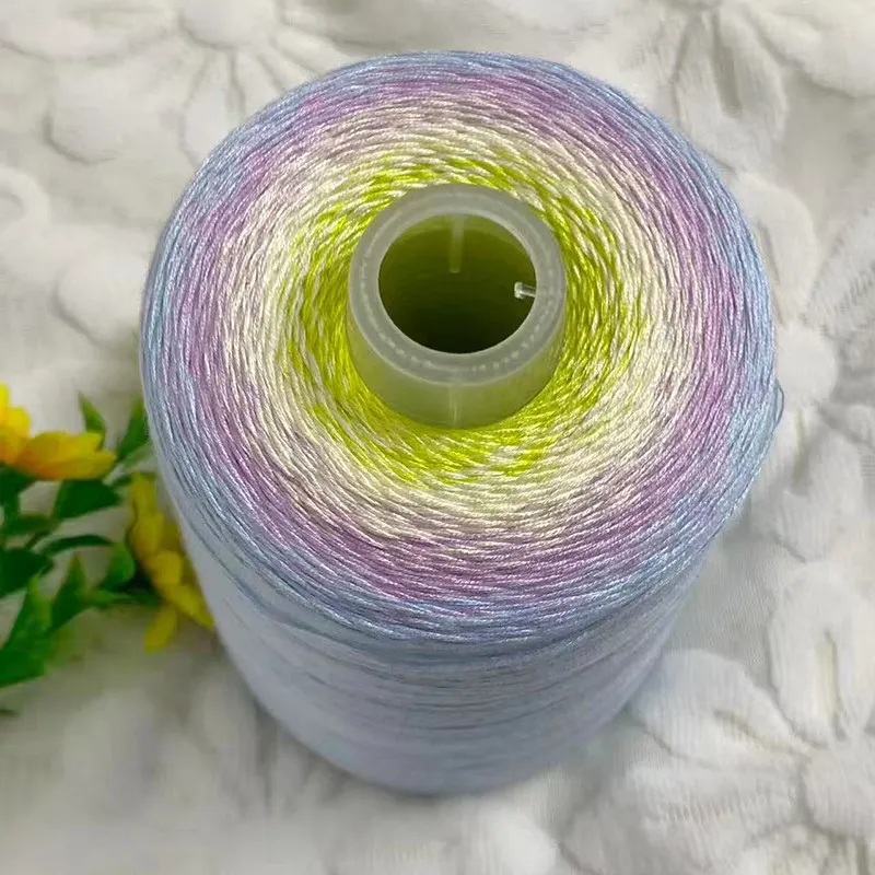 500g Colorful 6-strand Pearl Cotton Cake Line Gradient Rainbow Handmade DIY Knitting Scarf Shawl Skirt Baby Line Wool Yarn