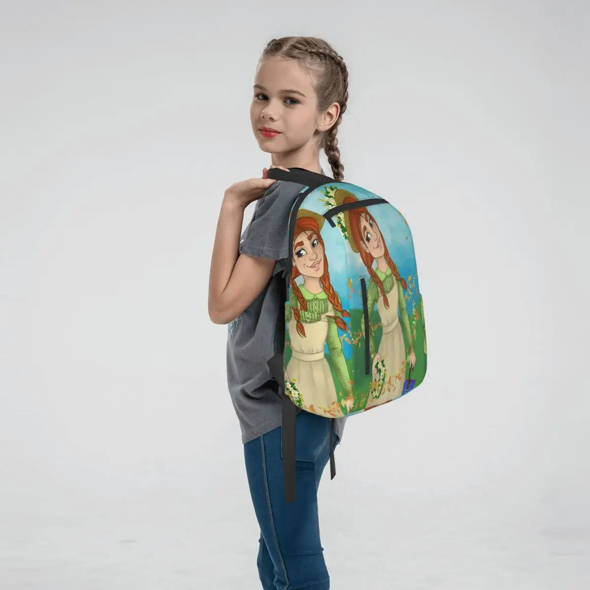 Cartoon Anne Of Green Gables Anime Backpack Daypack Boys Girls BookBag School Bag Shoulder Bags for Men Women