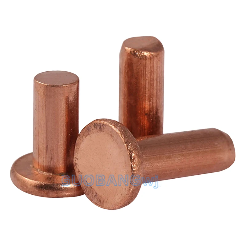 مسامير صلبة نحاسية M8، مسامير محرك المطرقة ذات الرأس المسطح، موصلة ومضادة للصدأ للأجهزة، نافذة الباب، قوة عالية متينة