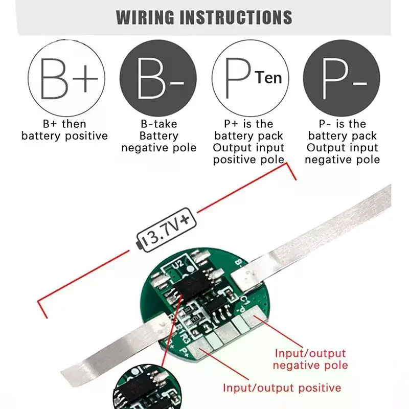 18650 Lithium Battery Overcharge, Overdischarge, Overcurrent & Short Circuit Protection Module - 1S/2S/4S, 3.2V/3.7V