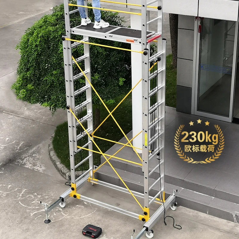 Aluminum alloy scaffolding lift folding mobile engineering ladder aerial work platform ladder