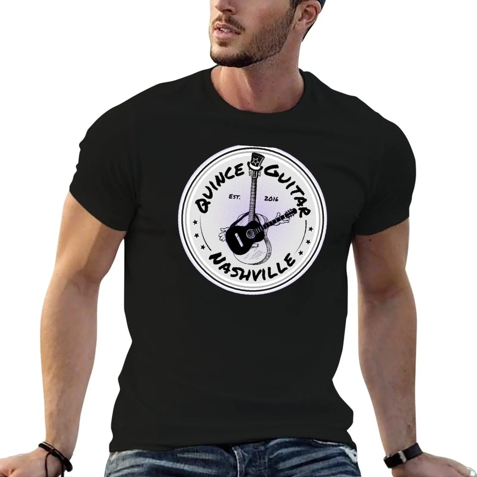 Camiseta Quince Guitar Nashville, camisetas para hombre, camisetas suaves de algodón para hombre, paquete de camisetas blancas de algodón, camiseta 100% algodón