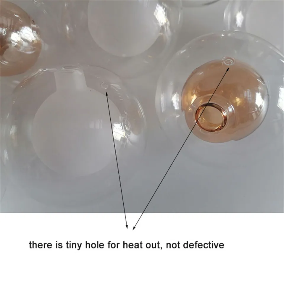 Mipcase Hand Blown Transparent Glass Pendant Light Shade – 5.9 Inch Round Replacement Globe Cover For Dining, Living Room, Bedroom