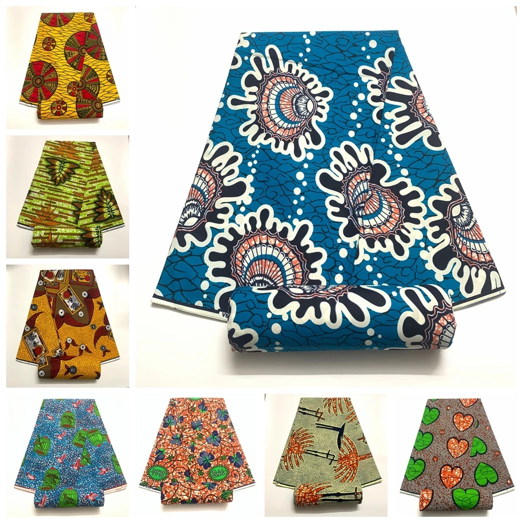 

New Guaranteed Real Pagne Wax Block Prints In Original Wax 100% Cotton Tissu Print Wax Veritable African Ankara Fabric Aso Ebi