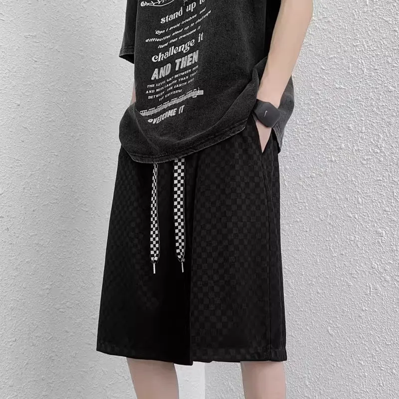 

Summer Large Size Ice Silk Thin Casual Sports orts Loose Straight Leg Pants for Men Comfortable Breathable Lightweight