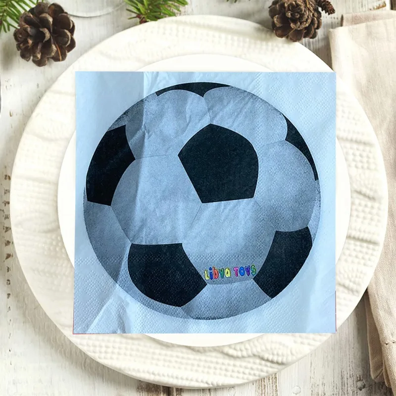 

20pcs 2-Ply Football Theme Printing Children Boys Fans Birthday Party Decoration Arrangement Disposable Napkin Paper Placemats