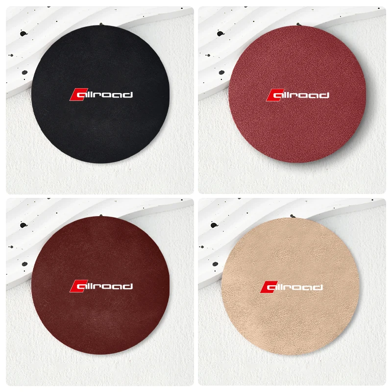 2Pcs Car Interior Water Cup Mat Leather Coasters Pad For Audi Allroad Q2 RS3 RS4 S5 S6 S7 Q5 Q7 Q3 A3 A4 A6 A5 A1 Quattro TT