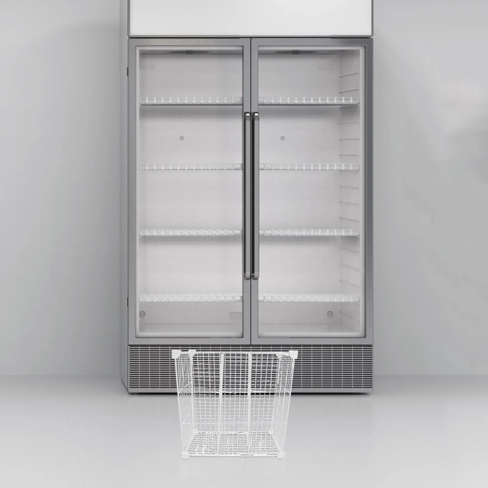 Freezer Basket Dividers 3 Grids Modular Drawer Separator Metal Mesh Shelf Organizer for Deep Freezer Storage Bins Refrigerator