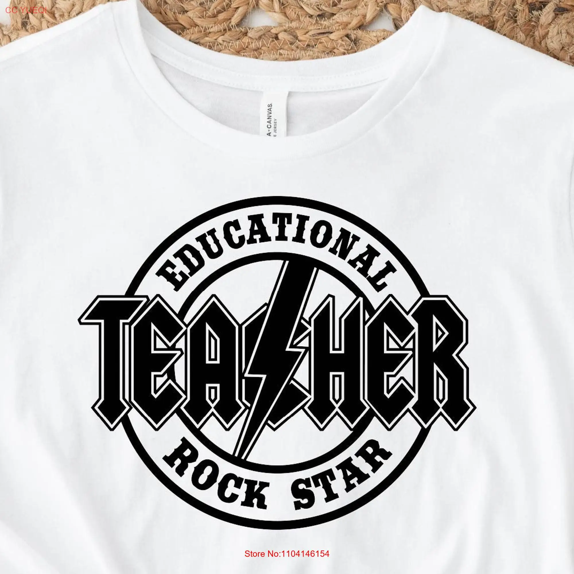 Educational Rock Star T Shirt Teacher Funny Educator long or short sleeves