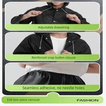 Lightweight Eva Raincoat Set Windproof Strengthen buttons Split Raincoat Adjustable Full Coverage Rain Cover Cycling 3 Lightweight Eva Raincoat Set Windproof Strengthen buttons Split Raincoat Adjustable Full Coverage Rain Cover Cycling 3