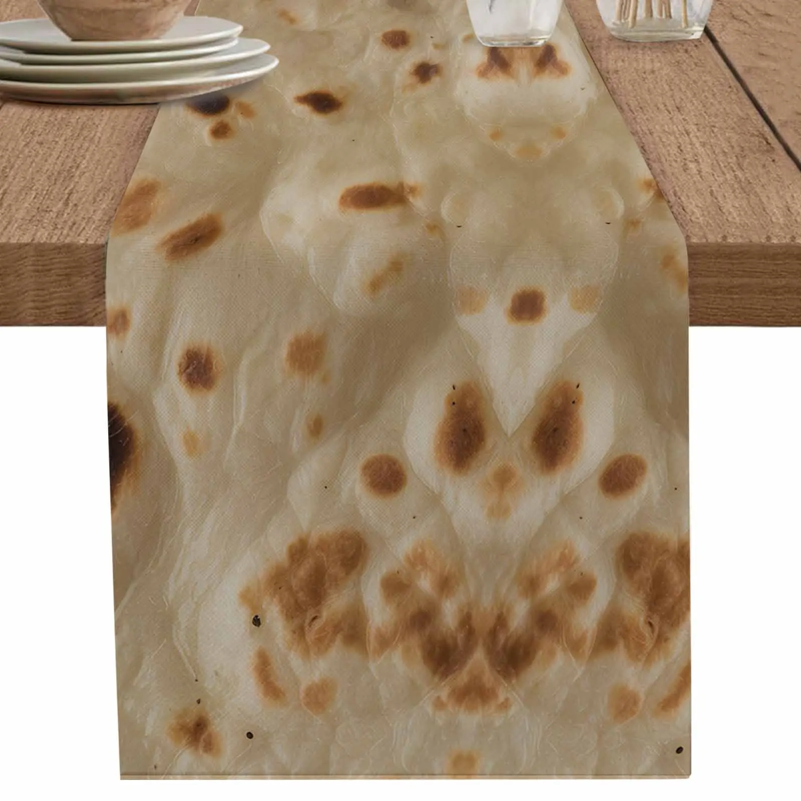 

Реалистичная забавная еда Tortillas, дорожка для стола, вечерние полиэстеровые чехлы для стола для украшения домашней столовой