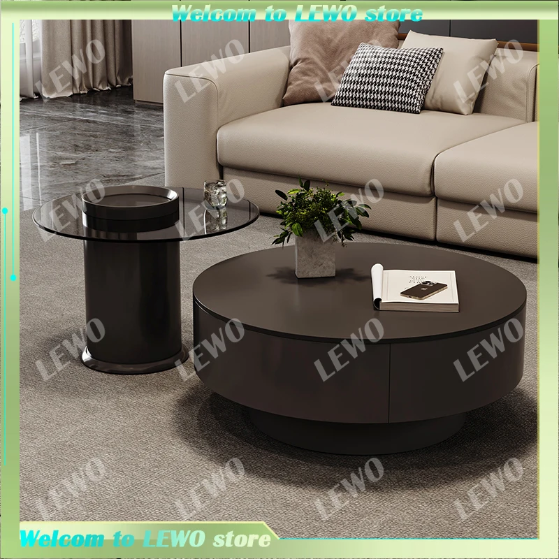 

Italian Simple Luxury Table Set Rock Small Modern Aesthetic Glass Table Black Glam Minimalist Mesa Centro Living Furniture