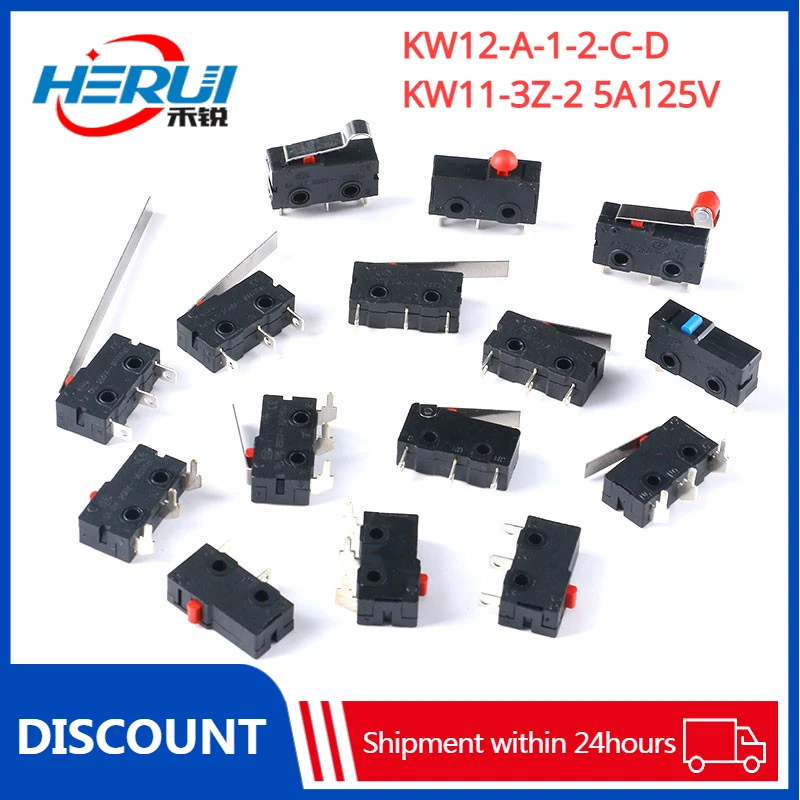 5pcs Travel limit switch contact key KW12-A-1-2-C-D microswitch KW11-3Z-25A125V