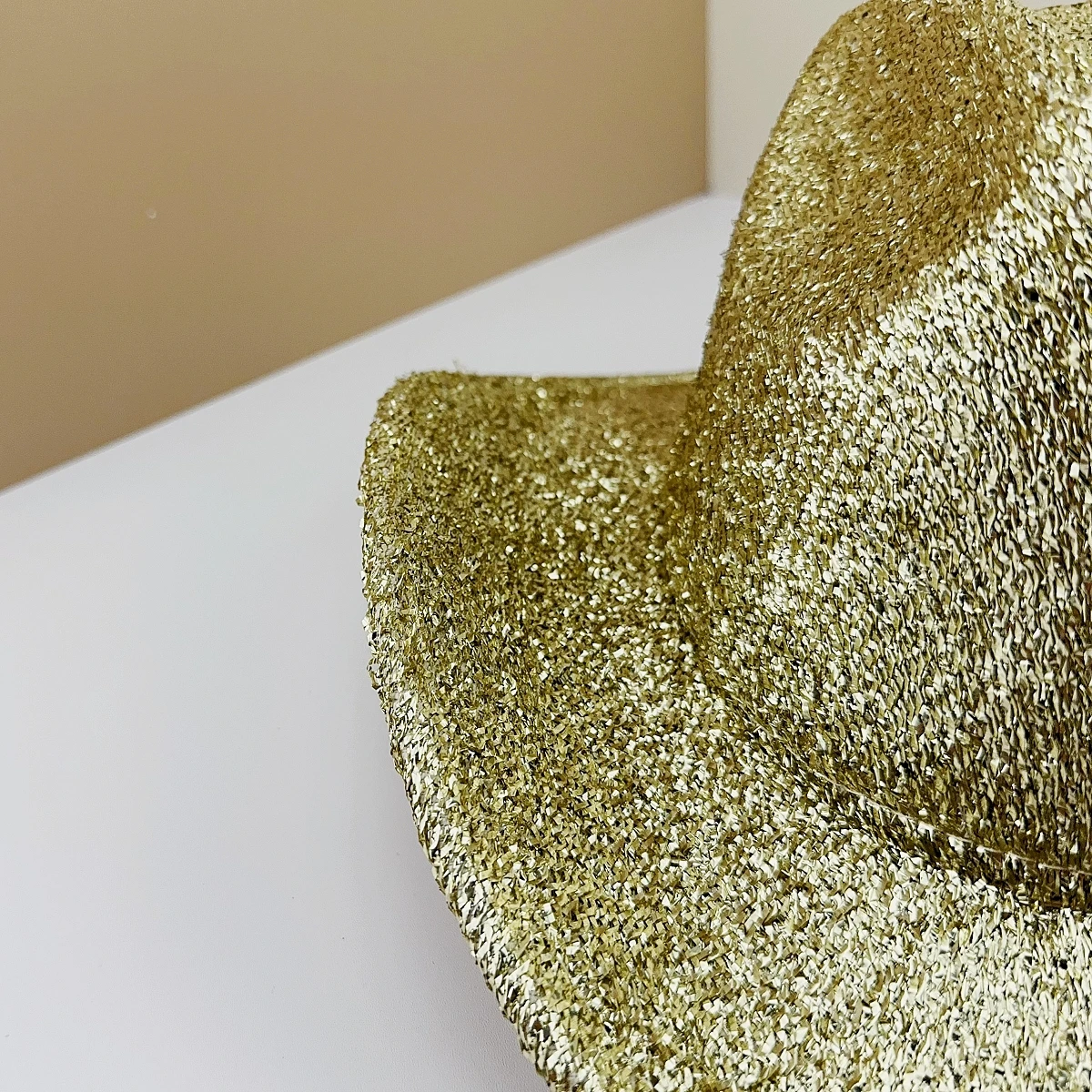 Gold Western Denim Hat for Women, Woolen Stage Hat, New Flipper Hats for Holiday, Party Decorations