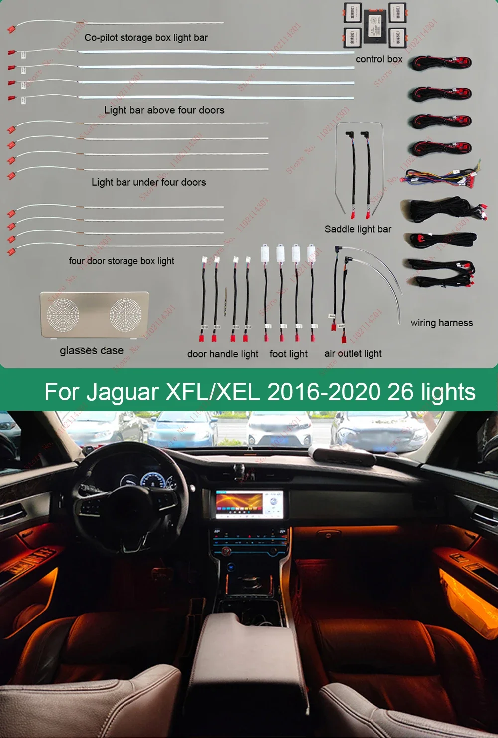 Ambient light for Jaguar XEL XFL FPACE 2016-2024 original car agreement Atmosphere light car interior light modification