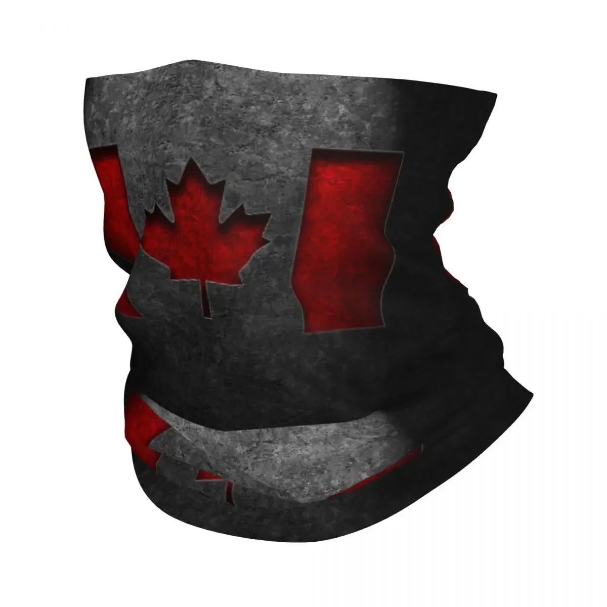 Canada Flag Bandana Neck Warmer Men Women Winter Hiking Ski Scarf Gaiter Textured Canadian Flag Face Cover