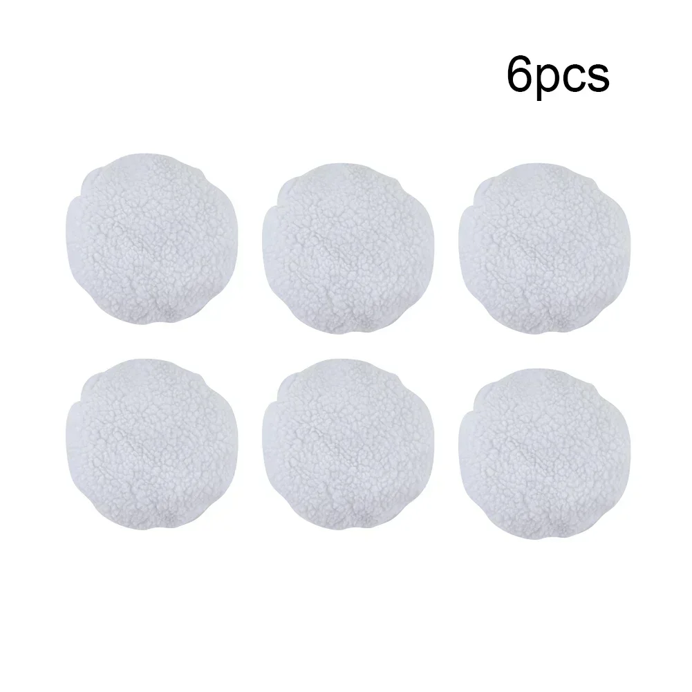 100% Brand New Polishing Pad 6 Pcs Soft Wool Bonnet Buffer Pads Car Polisher For 9 Inch &10 Inch White Imitation Lamb Cashmere