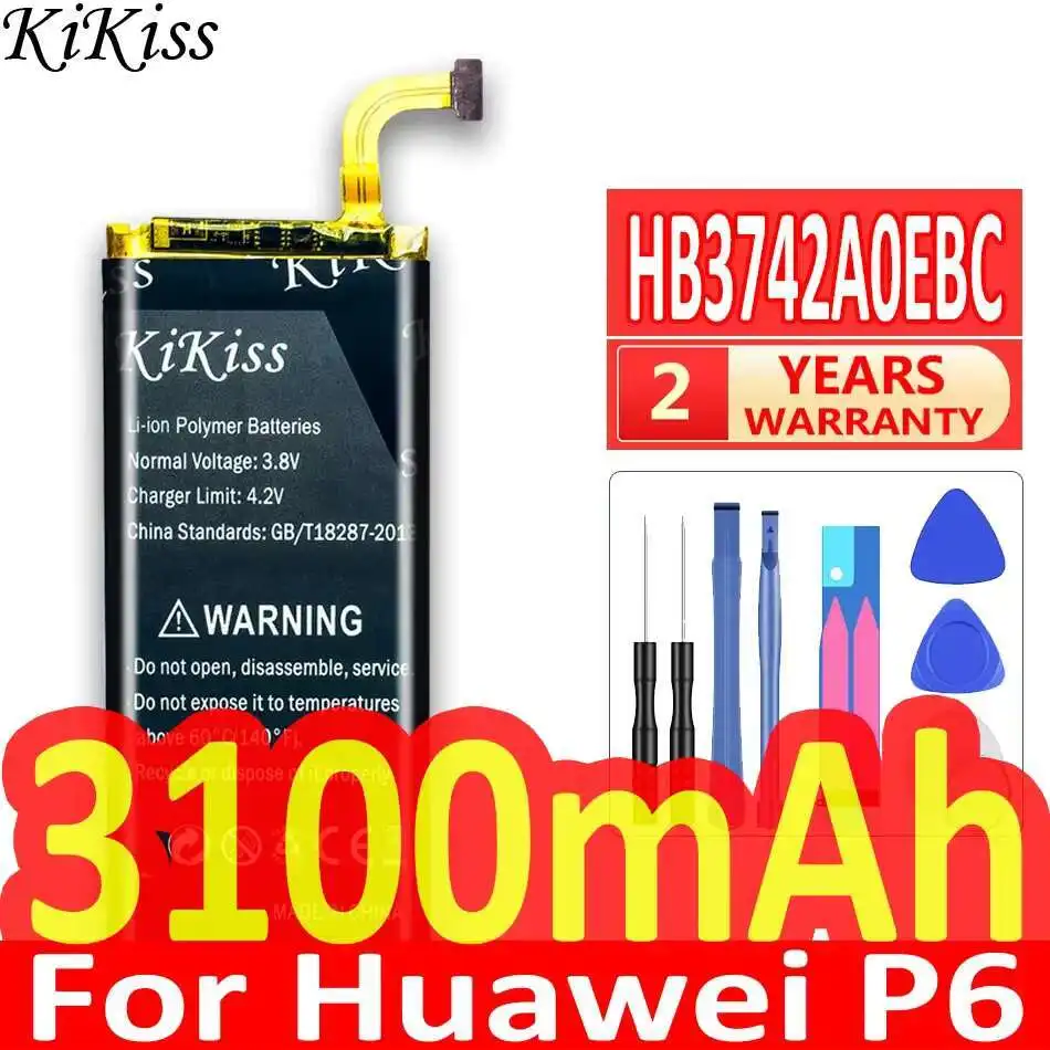 Для Huawei Ascend P6 P6-U06 p6-c00 p6-T00/ G6 G620 G621 G620s G630, HB3742A0EBC 3100 мАч аккумулятор мобильного телефона