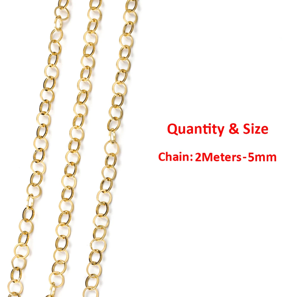 2 Meter 1 Meter Hochwertige Edelstahl-Drehketten für DIY-Halsketten, Armbänder, Kleidung und Schmuckherstellung Zubehör – Detail 12