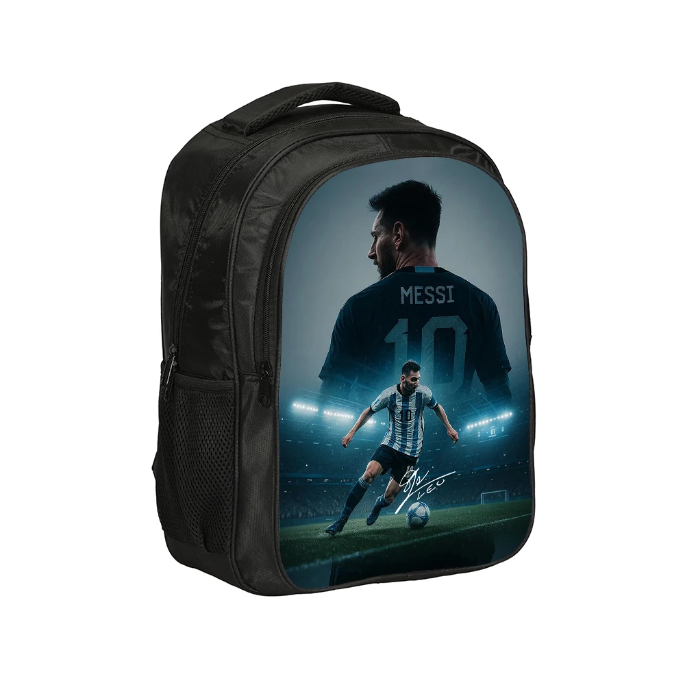 M-Messi Double layered Backpack Football Star School Bags Rucksack Football Sports Bookbag Travel Large Capacity Backpacks