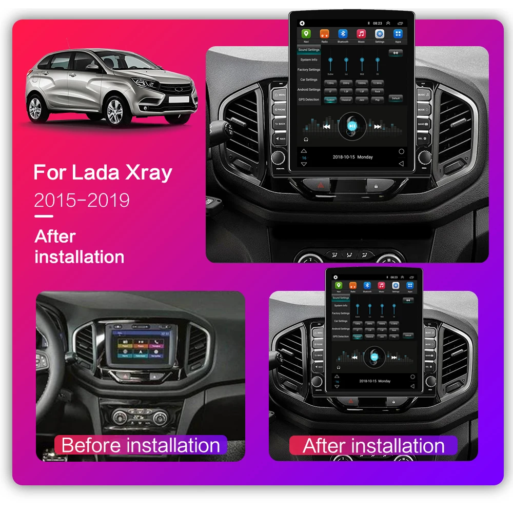 Car Radio For Lada Xray 2015-2019 4G Wifi Apple Carplay Android  9.7