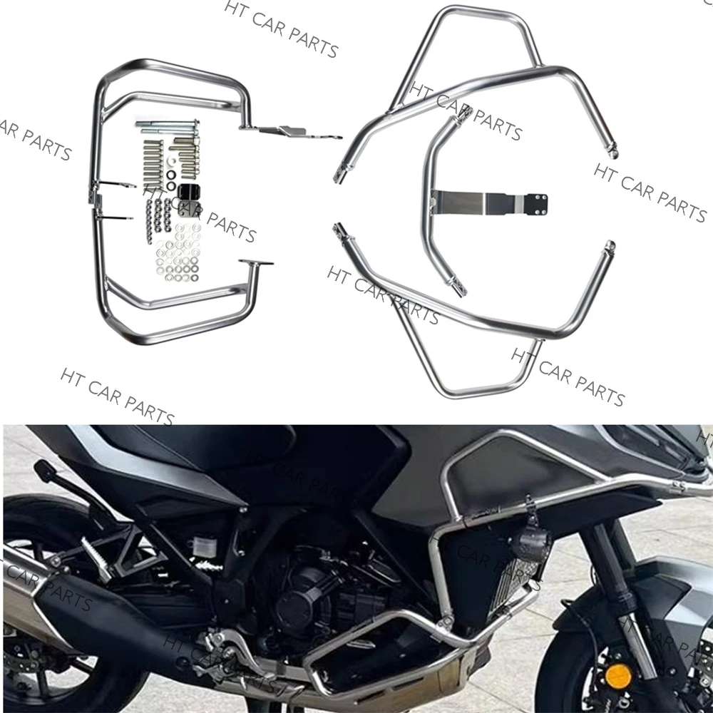 

Silver Motorcycle Highway Engine Guard Crash Bar Frame Bumper Fairing Protector Bars For HONDA NT1100 NT 1100 2022-2023