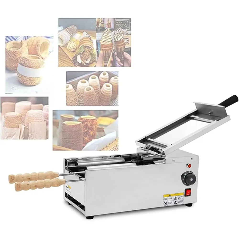 

Electric Ice Cream Cone hine, 1500WCommercial Chimney Cake hine, Chimney Bread Roll Grill Maker or Restaurant Home Kitchen Snack