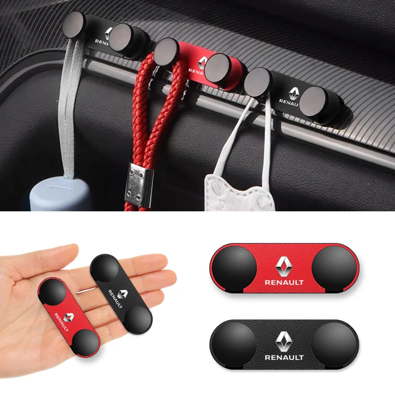 1pcs Car Double Hook Storage Hanging Hooks Accessories for Renault Megane 2 Duster Logan Captur Clio Laguna 3 Fluence Kadjar