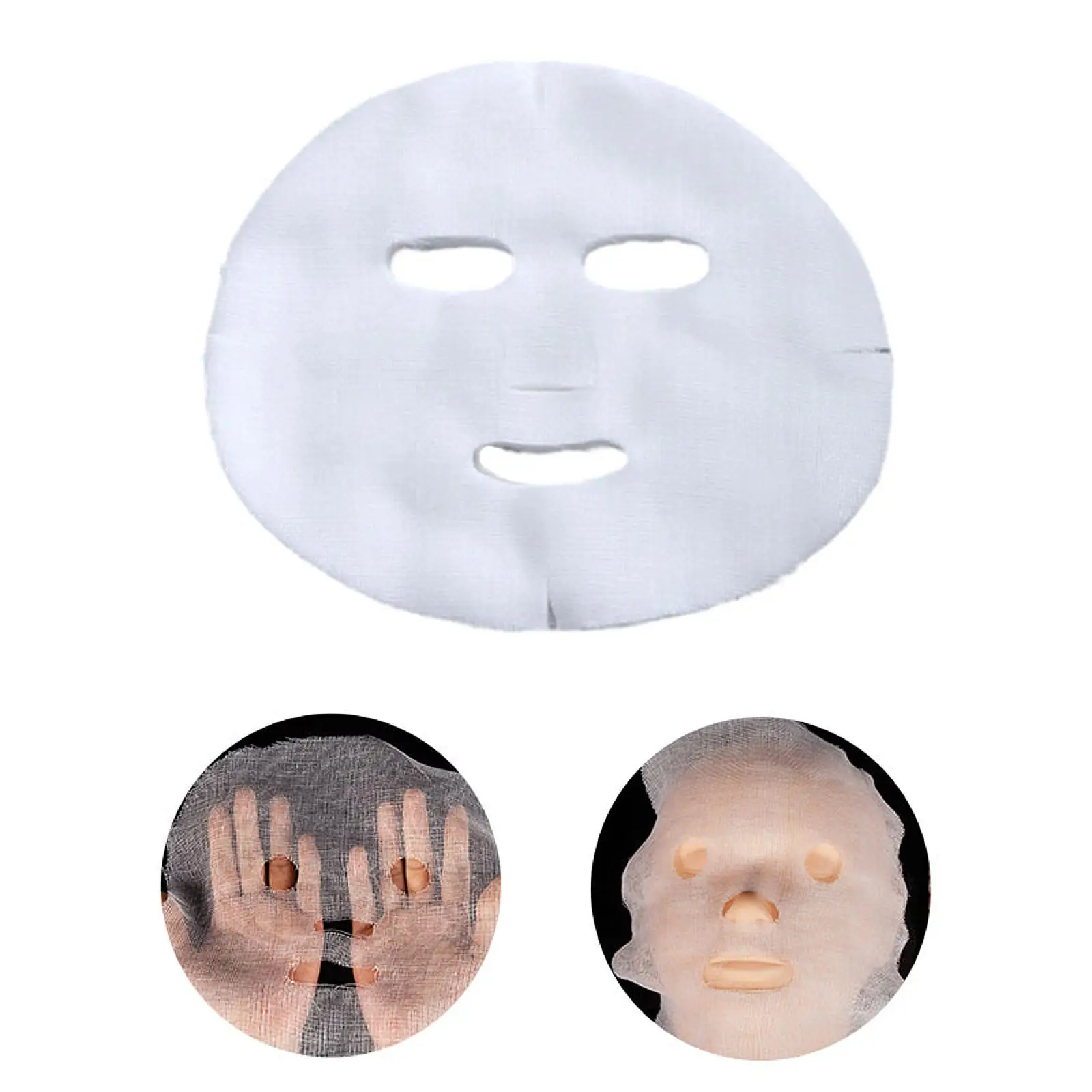 

100x Gauze Mask Facial Spas White Net Soft High Frequence Pre Cut Soft Gauze Face Mask for Beauty Salons Face Care Spas DIY